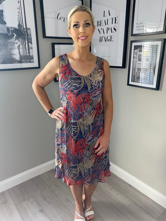 Claudia C Red/Navy Reversible Dress