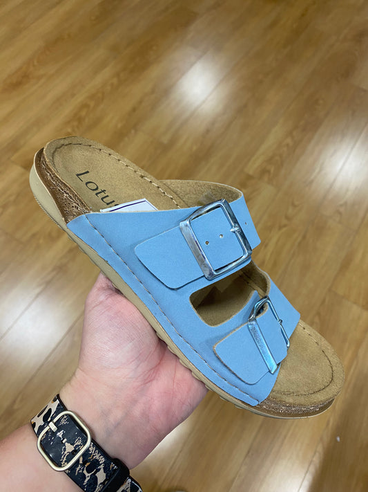 Lotus Sirmione Blue Slide Sandals
