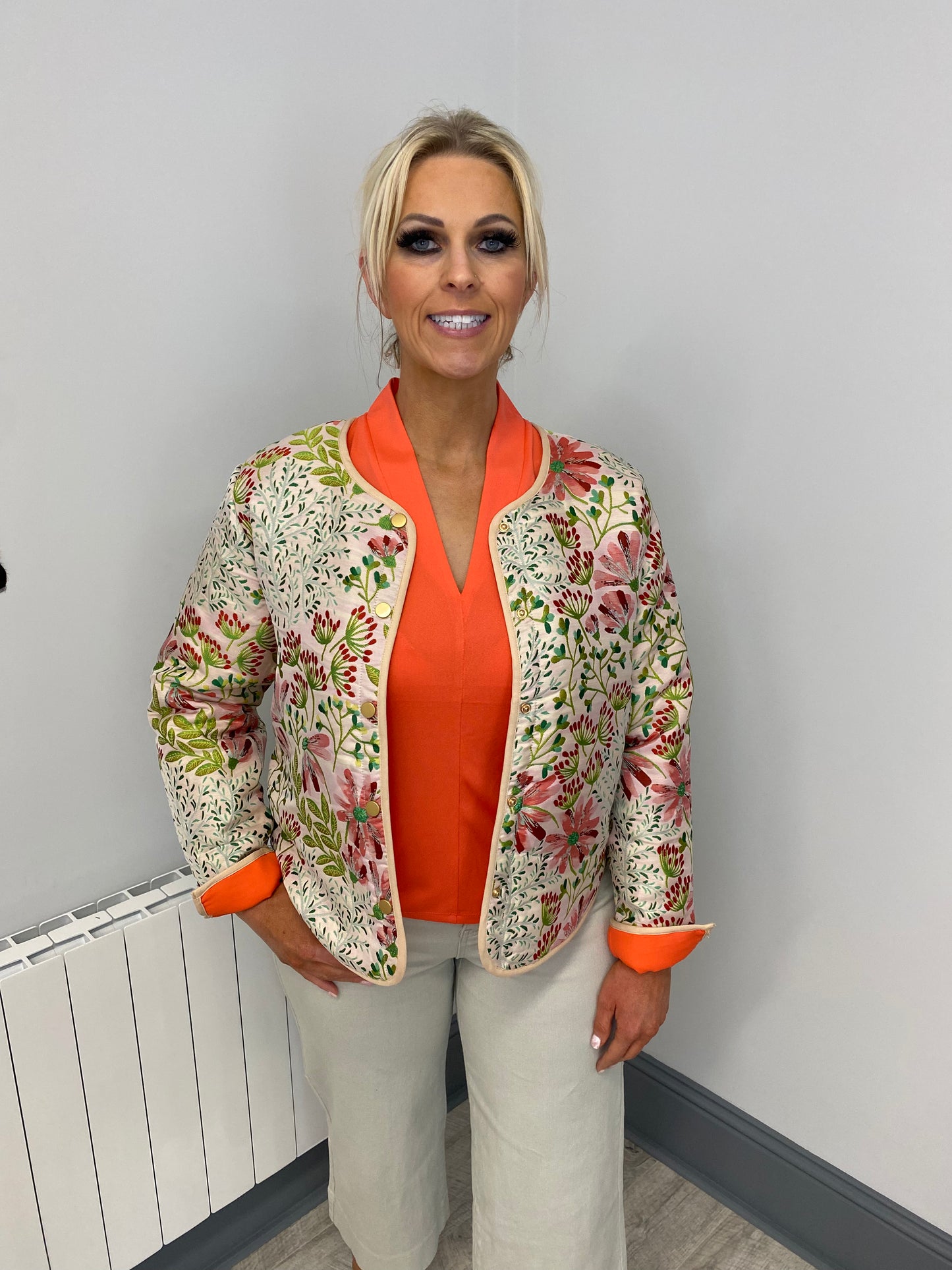 Freequent Coral Print Jacket