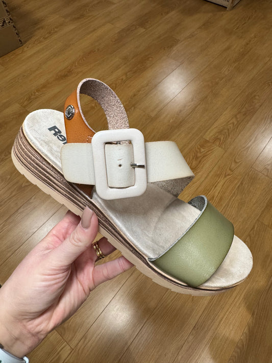 Refresh Cream/Tan/Green Sandal