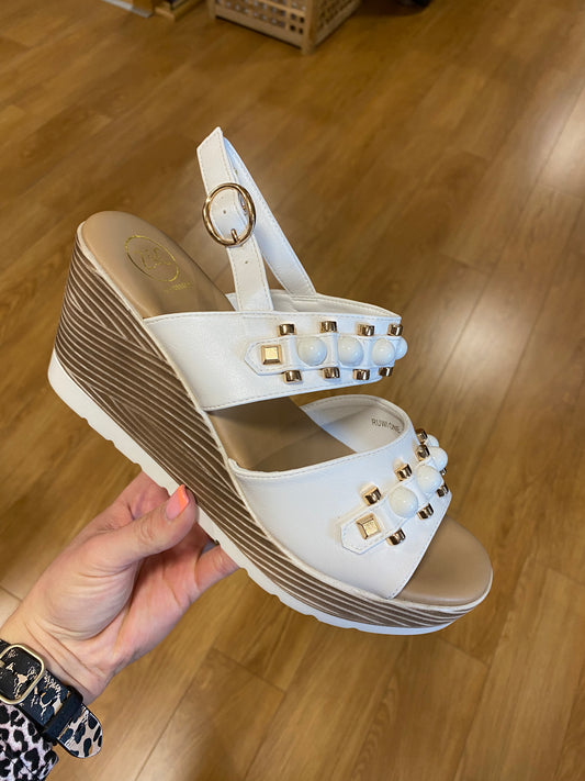 Zanni & Co Ruwi White Wedge Sandal