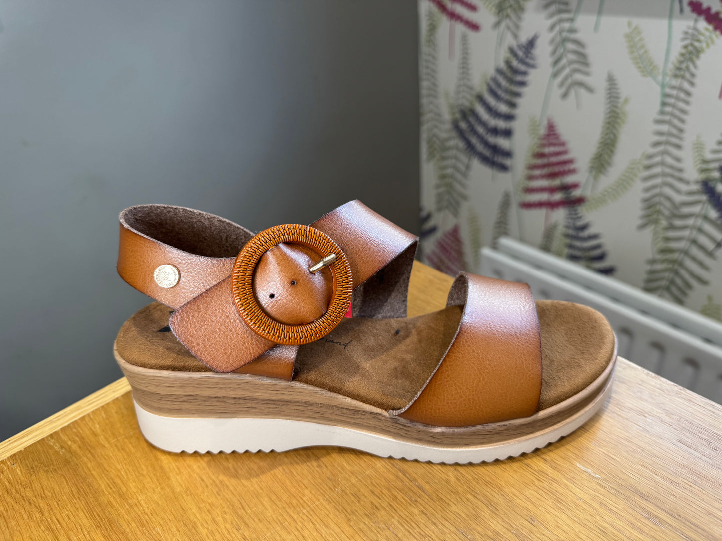 XTI Camel Wedge Sandal