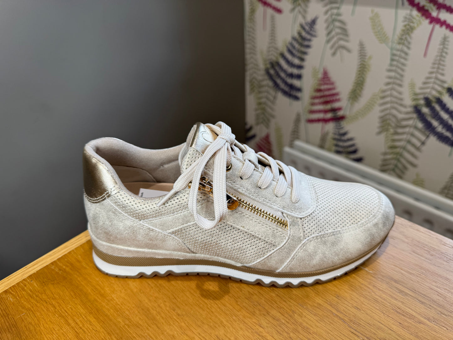 Marco Tozzi Dune Metallic Zip Trainer