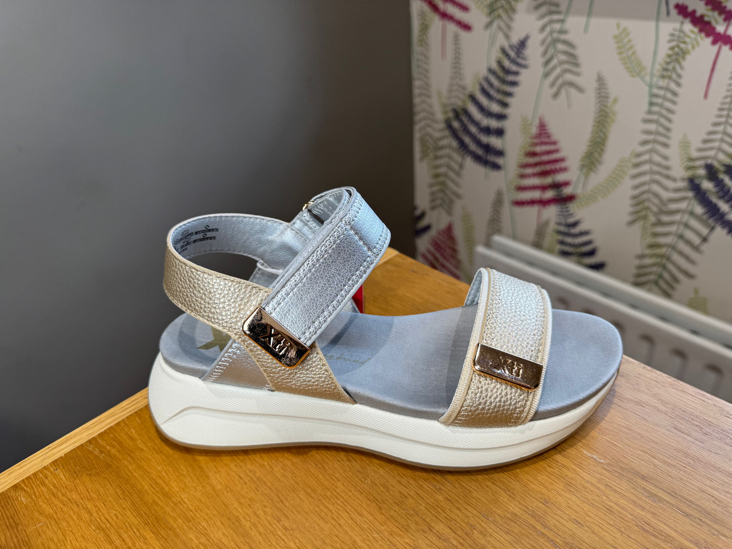 XTI Silver/Gold Wedge Sandal