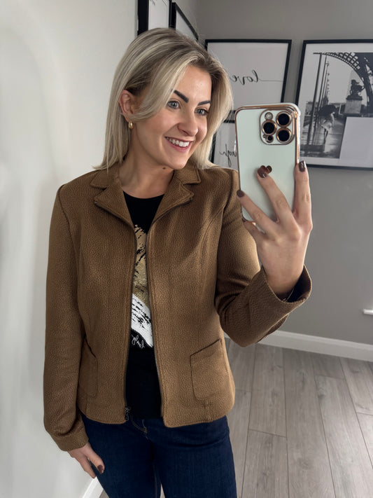 Lebek Tan Suede Jacket