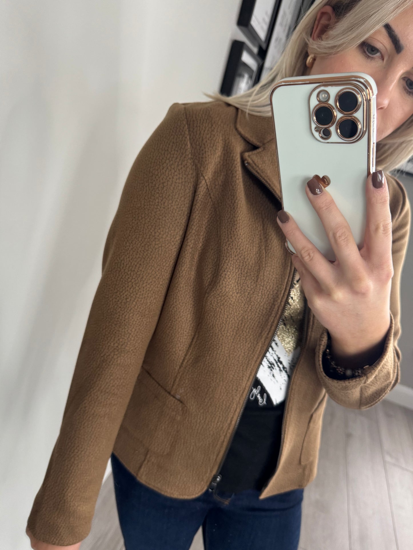 Lebek Tan Suede Jacket