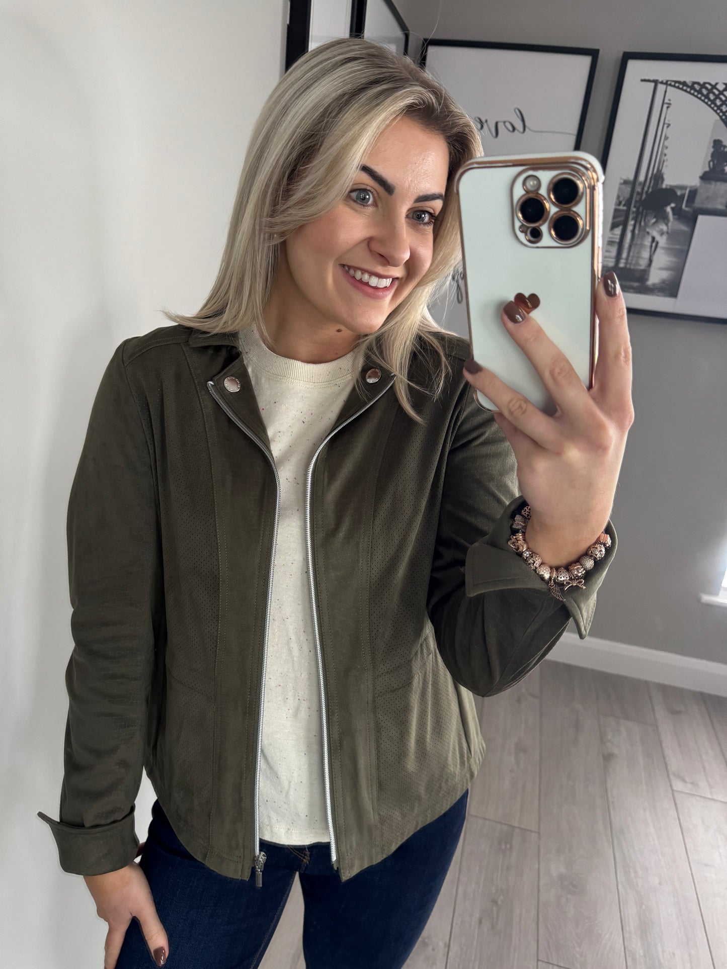 Rever Khaki Suede Jacket