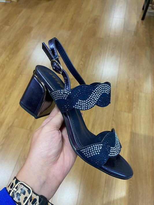 Sorento Kinnitty Navy Shimmer Sandal