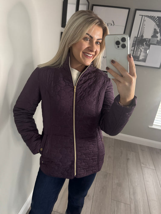 Plum Short Quilt Coat