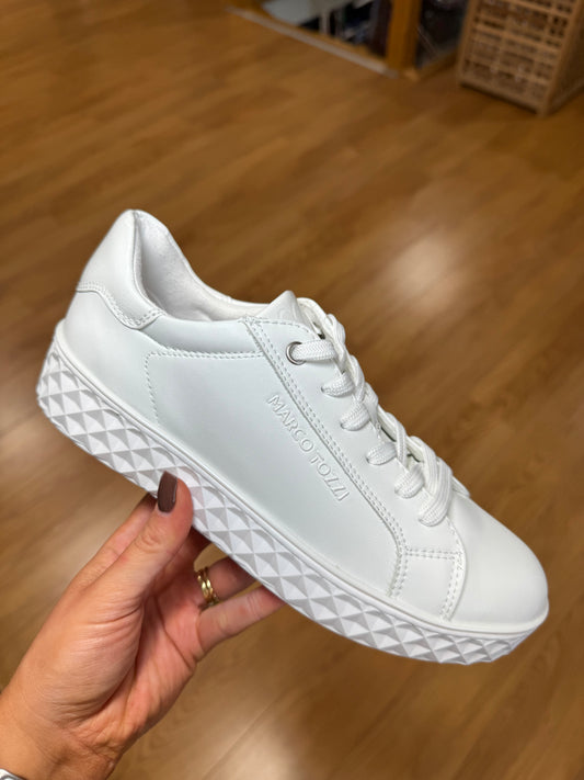Marco Tozzi White Geo Trainer