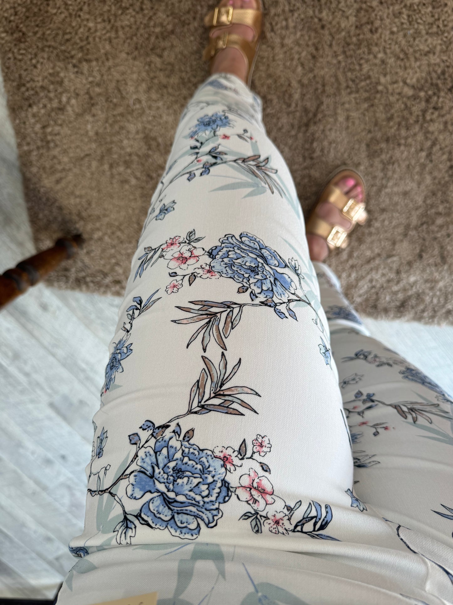 Pinns White Floral Trouser