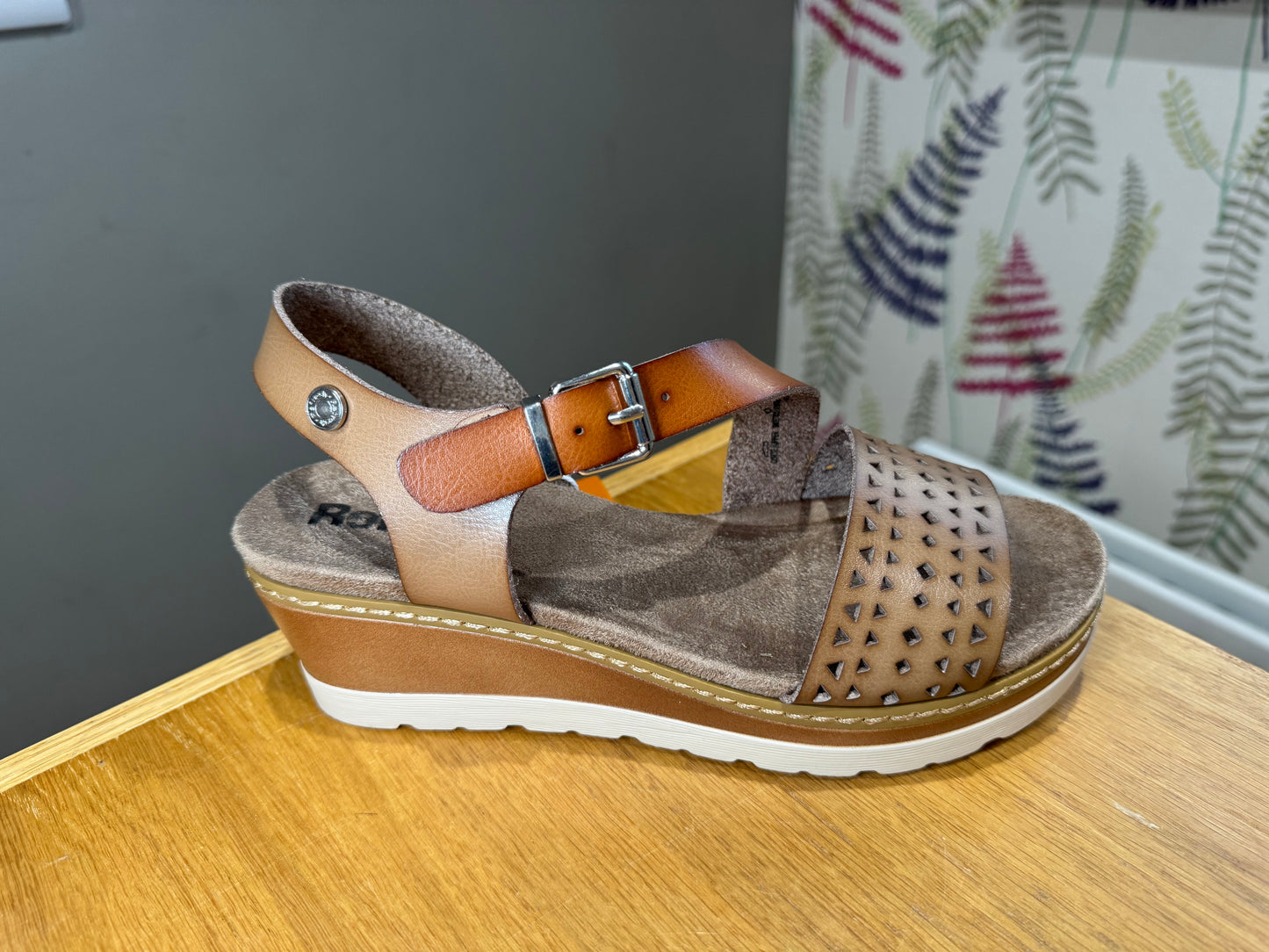 Refresh Taupe/Tan Wedge Sandal