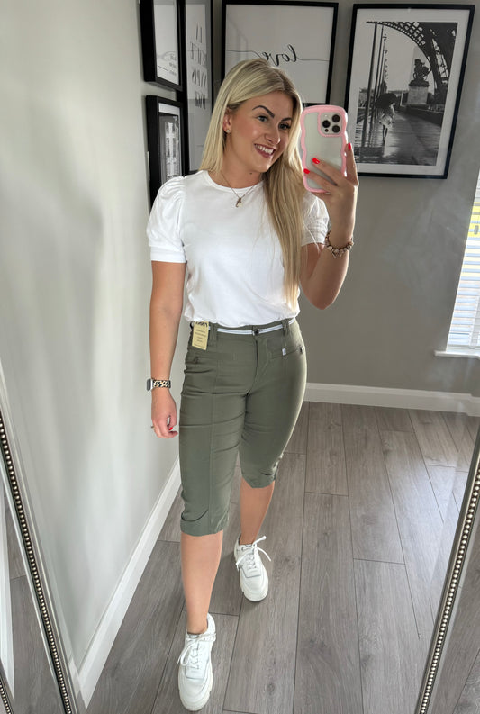 Pinns Khaki Stripe Crops