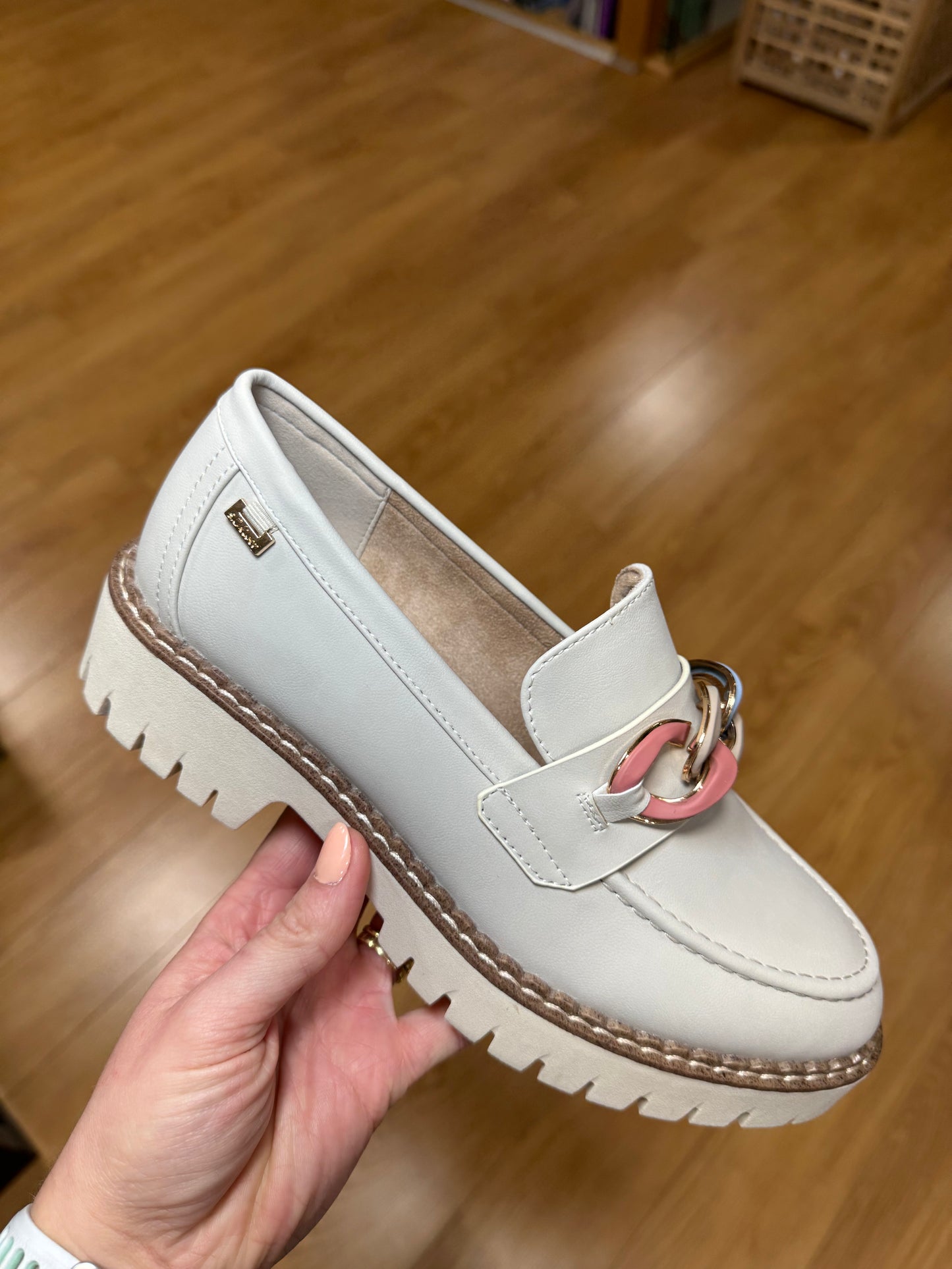 S. Oliver Cream Multi Chain Loafer