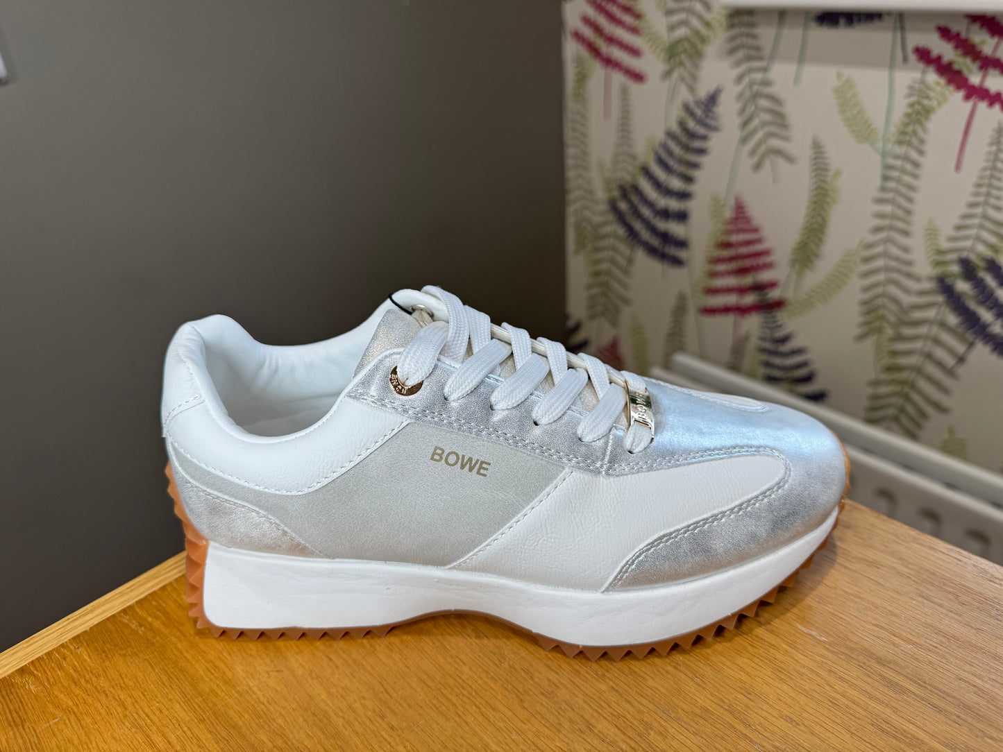Tommy Bowe for Her Forsyth White Shimmer Trainer
