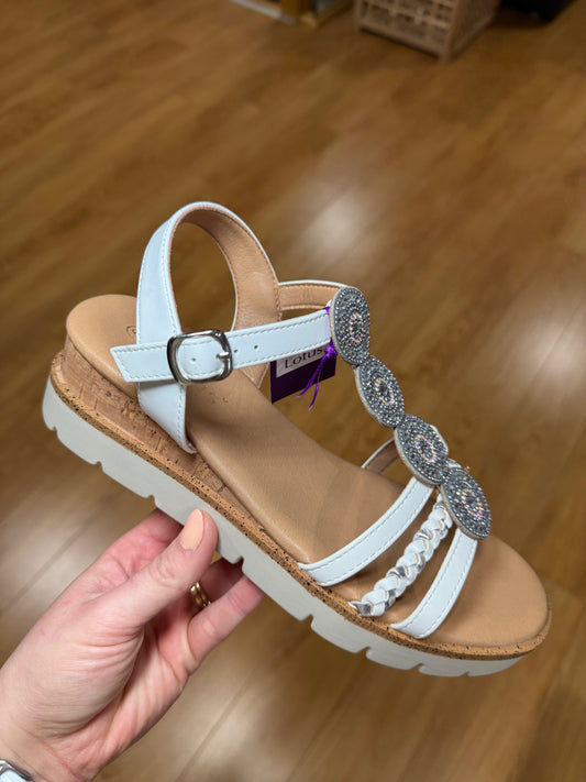 Lotus Shannon White Sandal