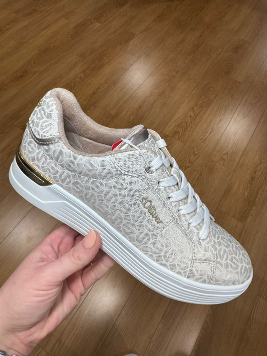 S. Oliver Champagne Print Trainer