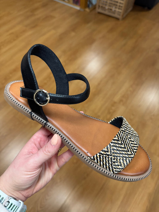 S. Oliver Black Woven Sandal