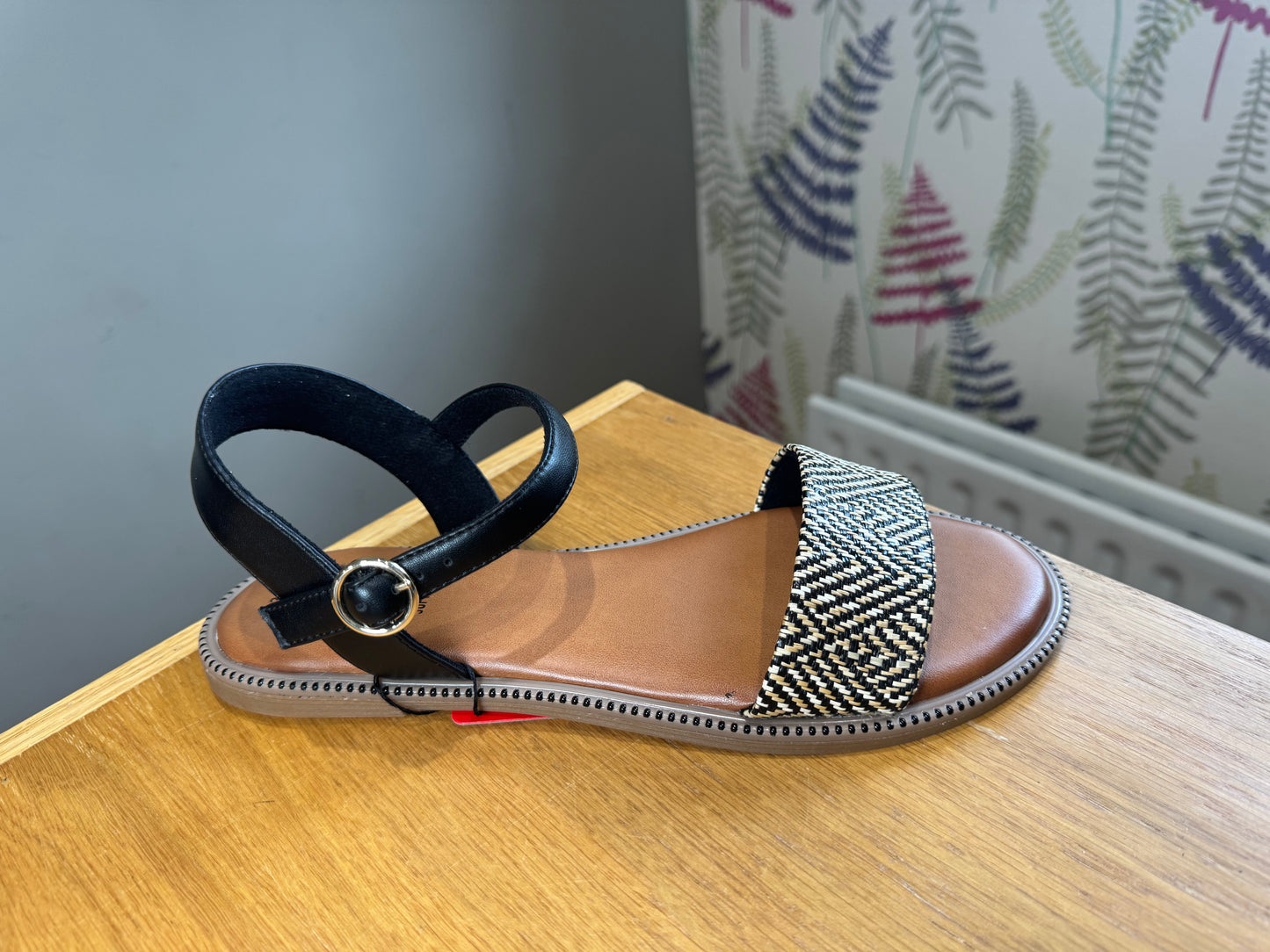 S. Oliver Black Woven Sandal