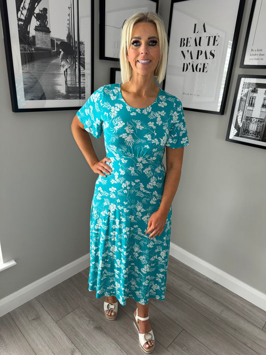 Adini Turquoise Floral Dress