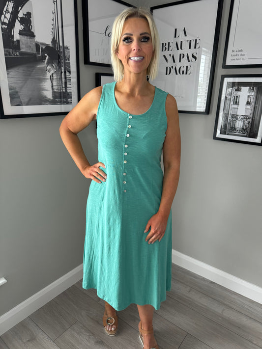 Adini Aqua Sleeveless Dress