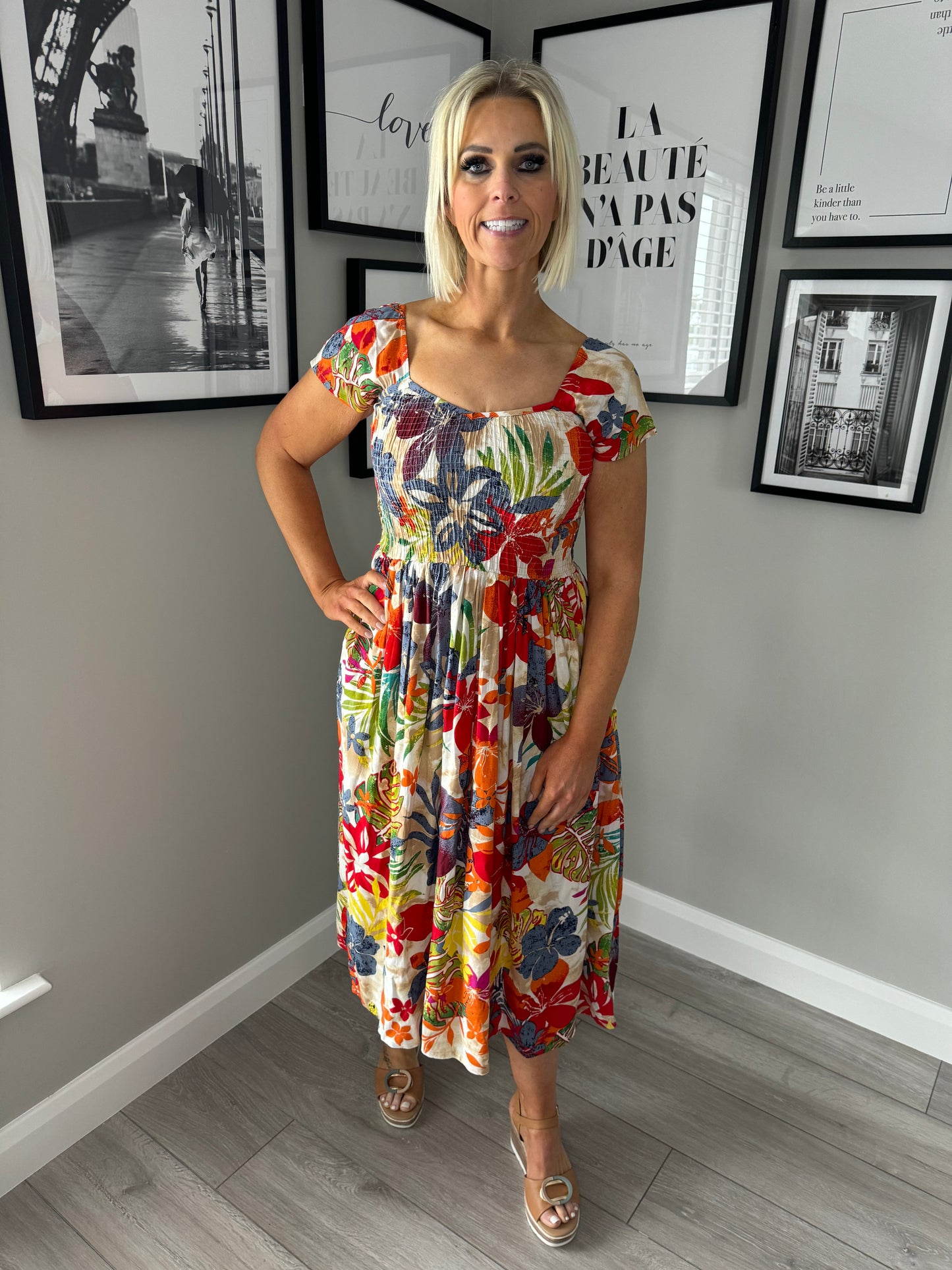 Red Multi Floral Dress