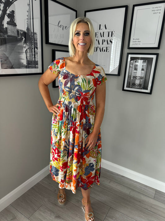 Red Multi Floral Dress