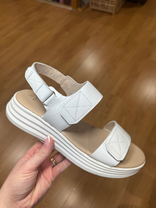 Marco Tozzi White Velcro Sandal