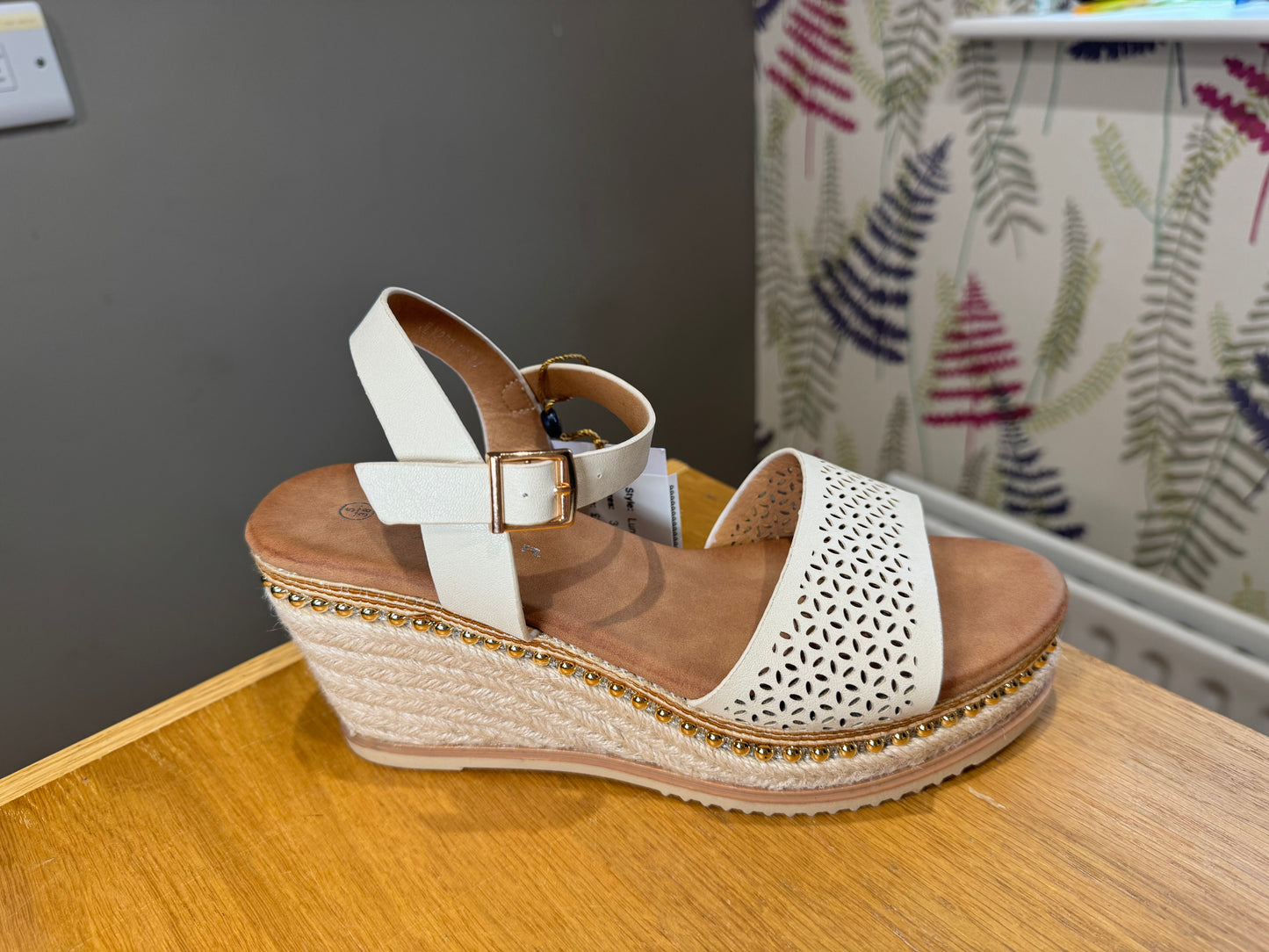 Lunar Anya Beige Wedge Sandal