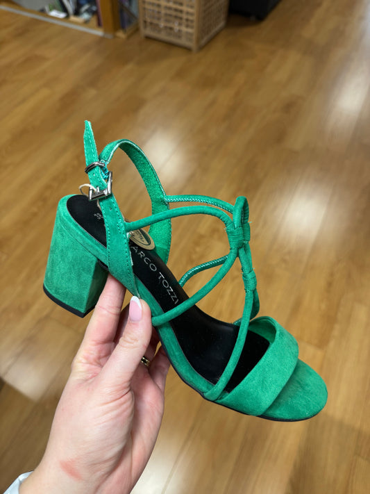 Marco Tozzi Green Block Sandal