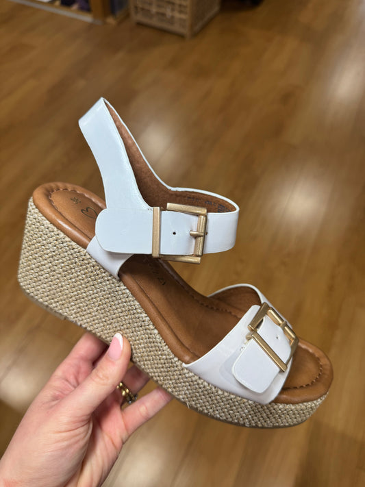 Marco Tozzi White Wedge Sandal