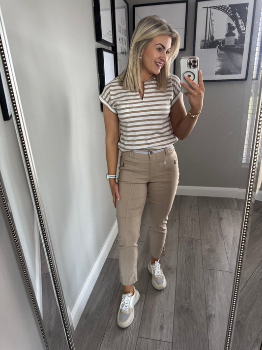Pinns Latte Stripe 7/8 Trousers