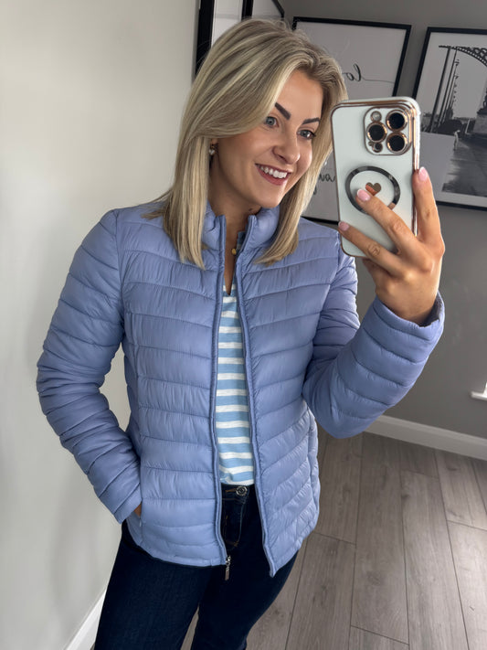 Cornflour Blue Puffer Coat