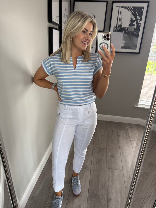 Pinns White Stripe 7/8 Trousers