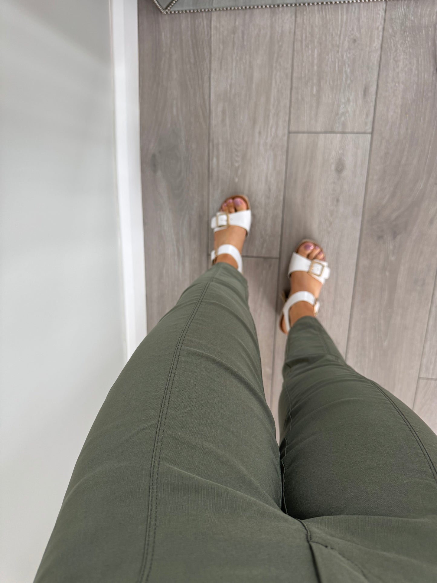 Pinns Khaki Stripe 7/8 Trousers
