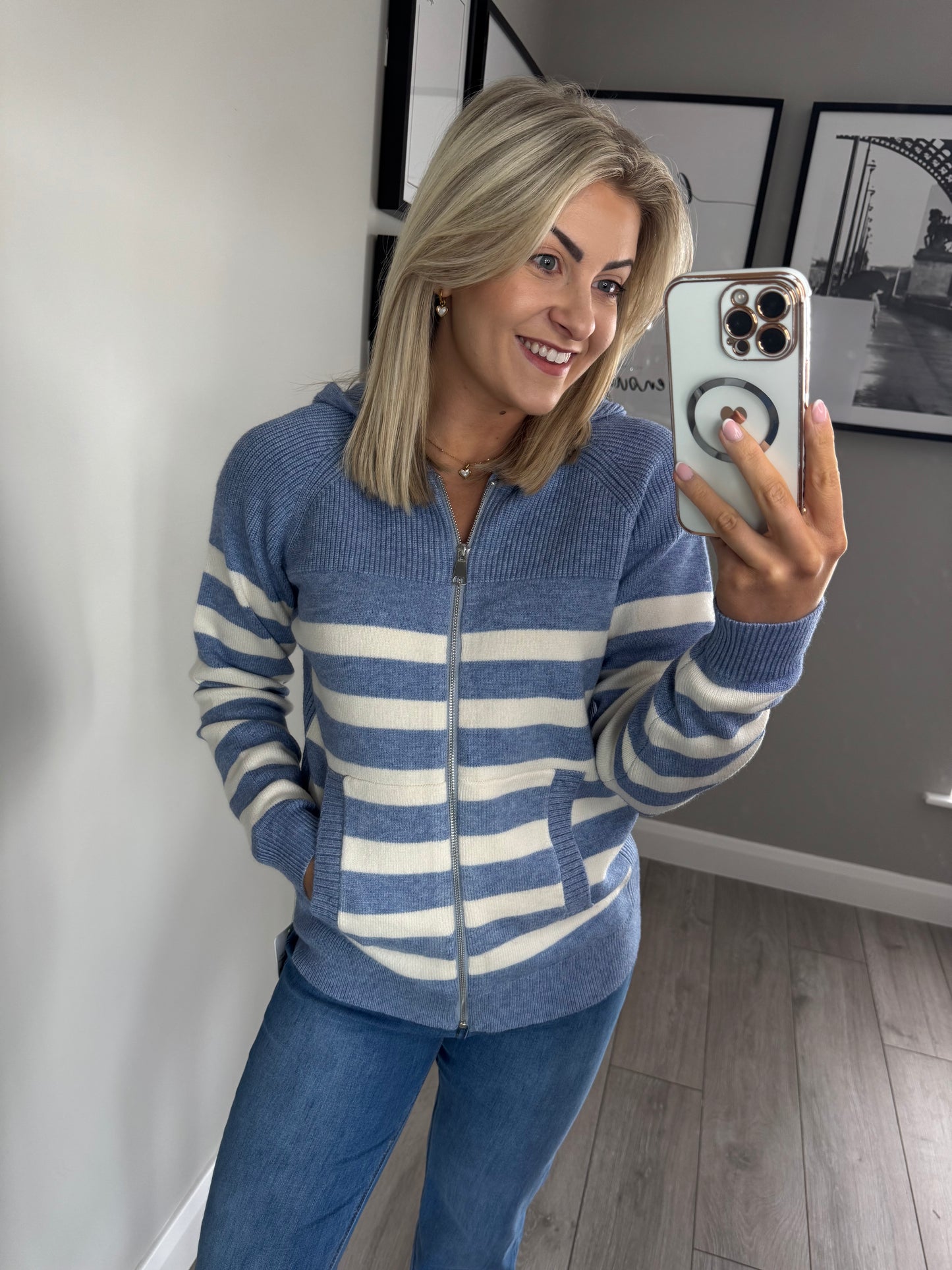 Mudflower Blue Stripe Hoody