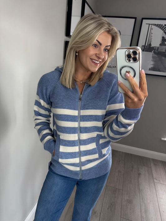 Mudflower Blue Stripe Hoody