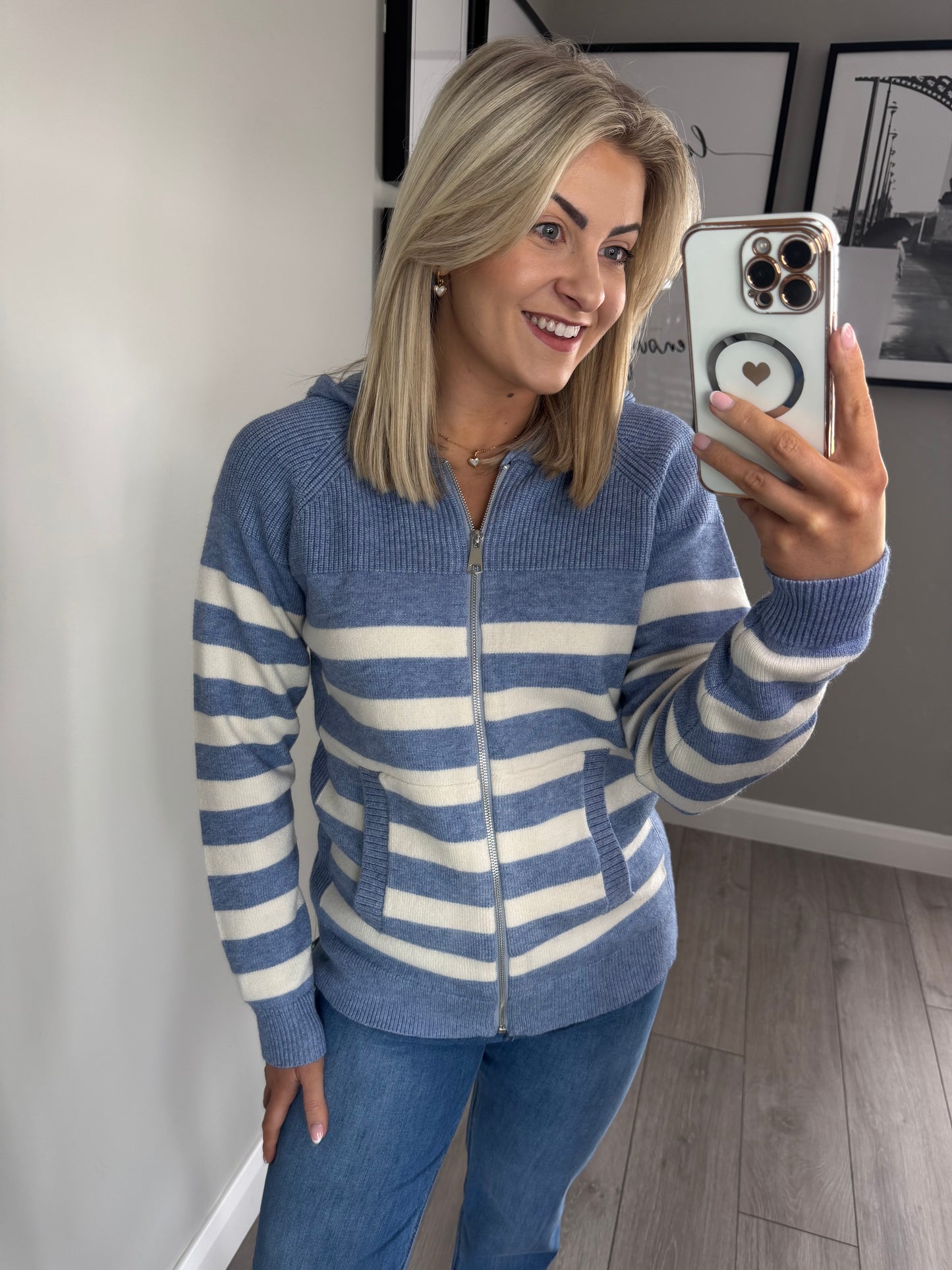 Mudflower Blue Stripe Hoody