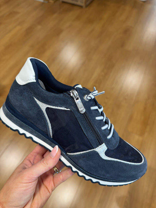 Marco Tozzi Navy Mesh Zip Trainer
