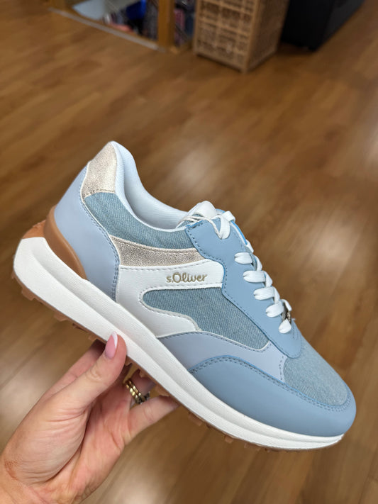 S. Oliver Denim Comb Trainer
