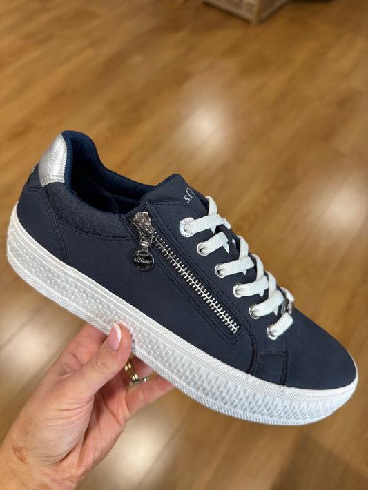 S. Oliver Navy Zip Trainer
