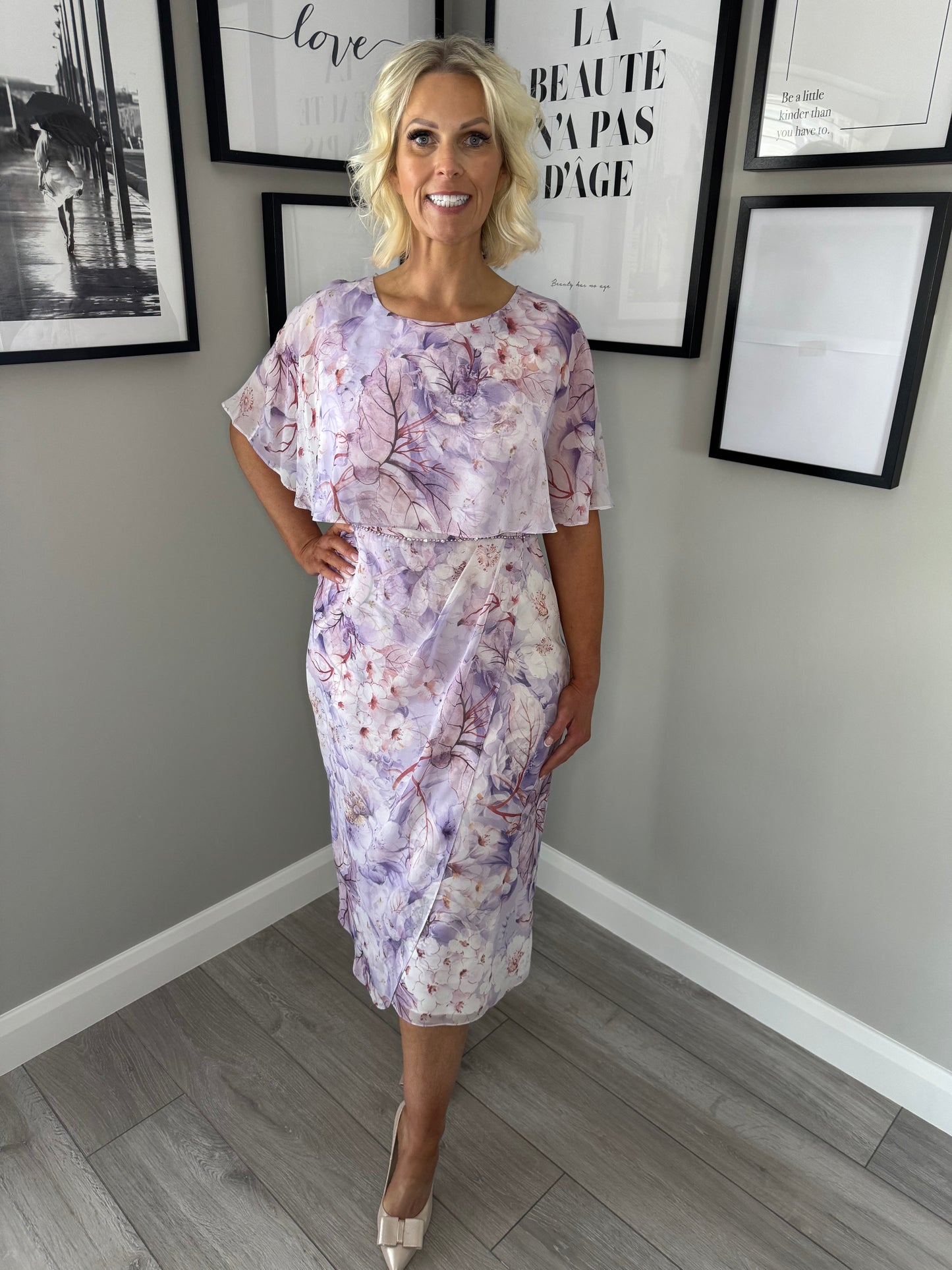 Lizabella Lilac Floral Dress