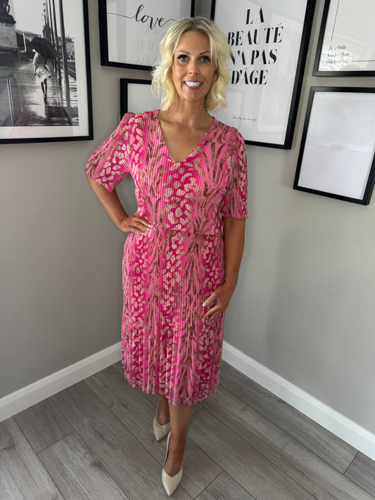 Glitz Pink/Nude Animal Print Dress