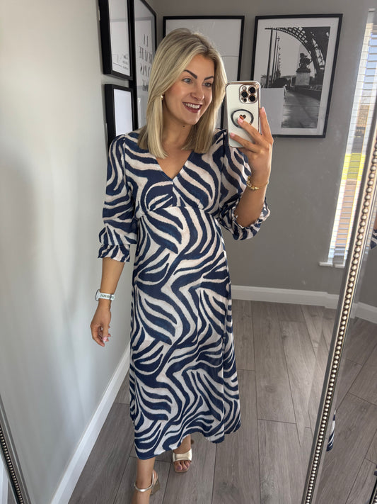 Kate & Pippa Navy Print Dress