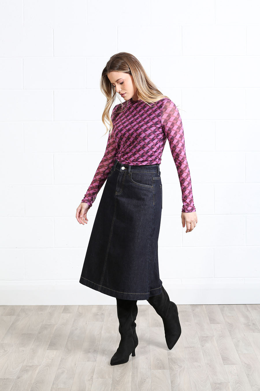 Rant & Rave Rachel Dark Denim Skirt