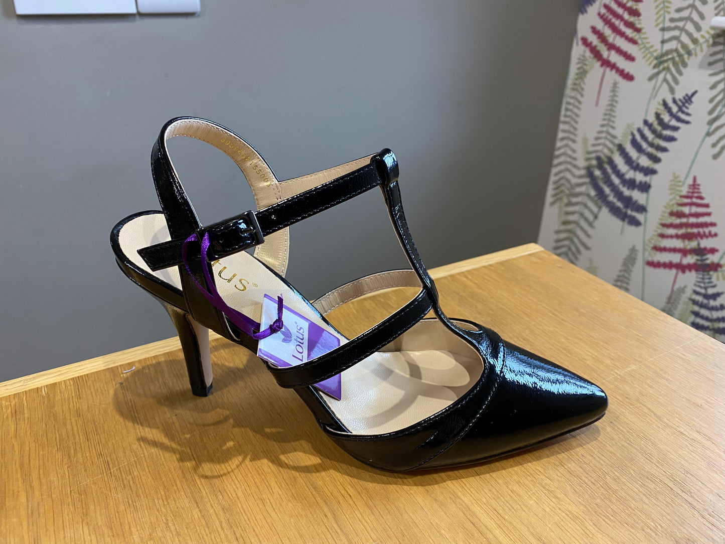 Lotus Kim Black Patent Shoe