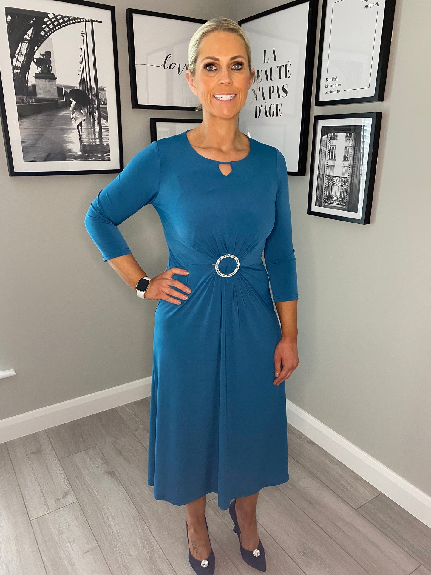 Glitz Teal Diamante Dress