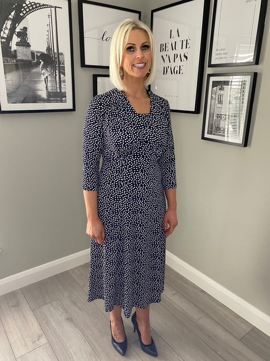 Anonymous Navy Spotted Dress